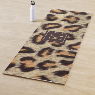 Tapis De Yoga Taches Brown léopard motif fausse texture de fourr