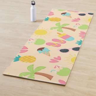 Tapis De Yoga Tapisserie tropicale/adorable motif de plage avec