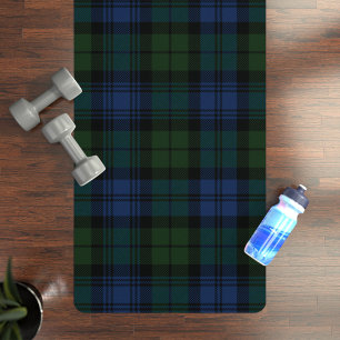 Tapis De Yoga Tartan Clan Campbell Militaire Bleu Vert
