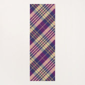 Tapis De Yoga Tartan mauve, or et bleu (Dos)