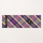 Tapis De Yoga Tartan mauve, or et bleu (Devant (Horizontal))