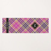 Tapis De Yoga Tartan rose, or et bleu (Devant (Horizontal))