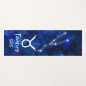 Tapis De Yoga Taurus Zodiac Constellation Blue Galaxy Monogramme (Devant (Horizontal))