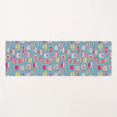 Tapis De Yoga Tea Cup Motif bleu (Devant (Horizontal))