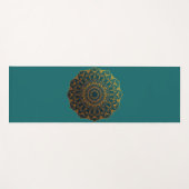 Tapis De Yoga Teal and Gold Mandala (Devant (Horizontal))