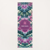 Tapis De Yoga Teinture personnalisée vert violet blanc Bali Bati (Devant)
