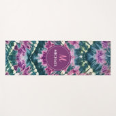 Tapis De Yoga Teinture personnalisée vert violet blanc Bali Bati (Devant (Horizontal))