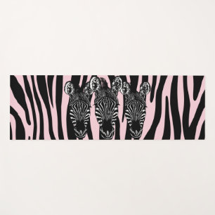 Tapis De Yoga Tendance Pink Zebra Herd sur Zebra Imprimer