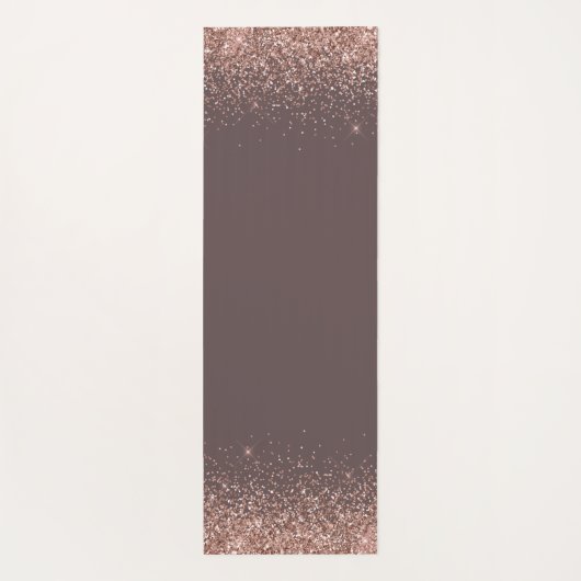 Tapis De Yoga Terre cuite Rose Gold - Blush Rose Pailleté Monogr (Dos)