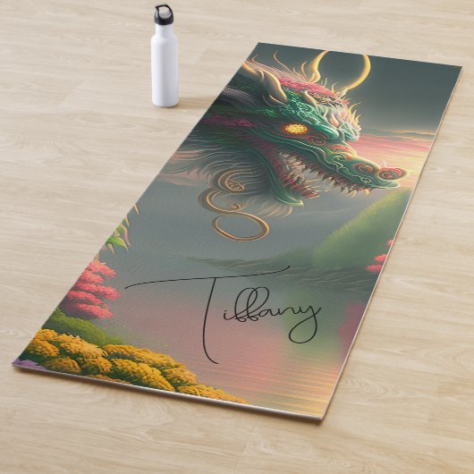 Tapis De Yoga Tête de dragon chinoise (En situation)