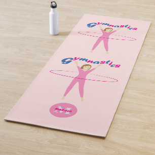 Tapis De Yoga Texte de gymnastique Hula rose hooping fille Monog