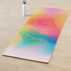 Tapis De Yoga Texte personnalisé abstrait coloré