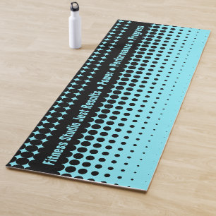 Tapis De Yoga Texte personnalisé moderne Electric-Blue & Black H