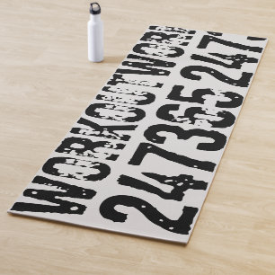 Tapis De Yoga Texte usé et rayé Workout 247365 noir