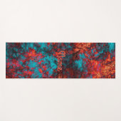 Tapis De Yoga texture bleu foncé texturé en marbre de daim (Devant (Horizontal))