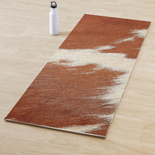 Tapis De Yoga texture Brown et blanche de la vache