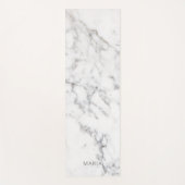Tapis De Yoga Texture de marbre blanc faux semblable & nom perso (Devant)