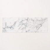 Tapis De Yoga Texture de marbre blanc faux semblable & nom perso (Devant (Horizontal))