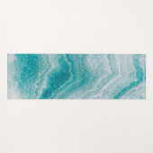 Tapis De Yoga Texture de marbre vert de mer (Devant (Horizontal))
