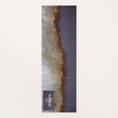 Tapis De Yoga Texture en métal gris peint bleu, rouillé et argen (Devant)
