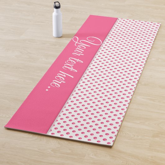 Tapis De Yoga Texture rose pois Abstraite.Texte. (En situation)