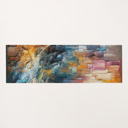 Tapis De Yoga Thick Textured Paint Pattern (Dos (Horizontal))