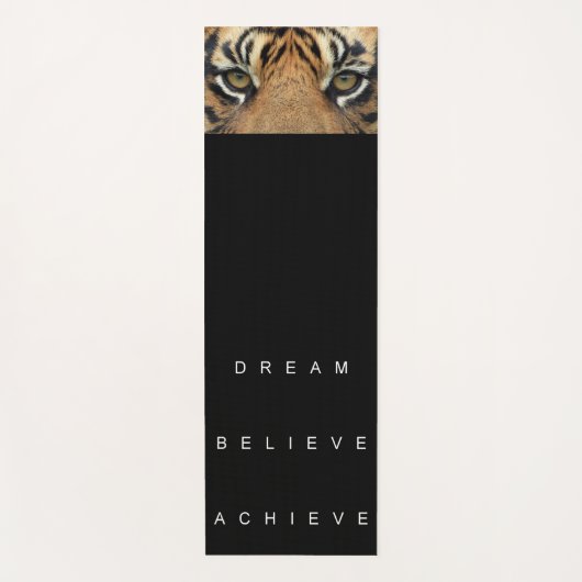 Tapis De Yoga Tiger Eyes Black Modèle Motivational Citation (Devant)