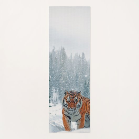 Tapis De Yoga tigre dans la neige (Devant)