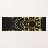 Tapis De Yoga Tigre noir à rayures dorées (Devant (Horizontal))