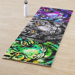 Tapis De Yoga Tigre réaliste Yoga Mat Green - Faune Gros Chats