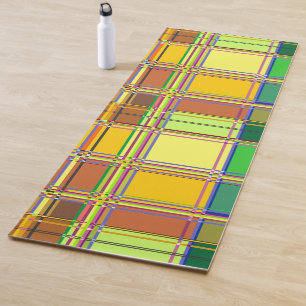 Tapis De Yoga Tissu coloré des Caraïbes Madras Tartan
