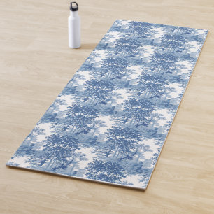 Tapis De Yoga Toile de paysage bleu vintage avec Urnes et Colonn