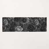 Tapis De Yoga Tons de gris floral (Dos (Horizontal))