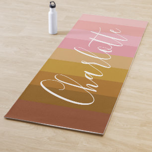 Tapis De Yoga Tons de Terre rose Gradient Personnalisés