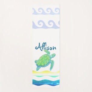 Tapis De Yoga Tortue bleue et verte