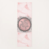 Tapis De Yoga Tortue de mer sur marbre rose (Devant)