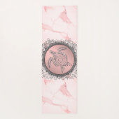 Tapis De Yoga Tortue de mer sur marbre rose (Dos)