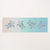 Tapis De Yoga Tortues de mer en argent style plage (Dos (Horizontal))