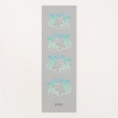 Tapis De Yoga Tortues grises Green Tropical Plage Feuille (Devant)