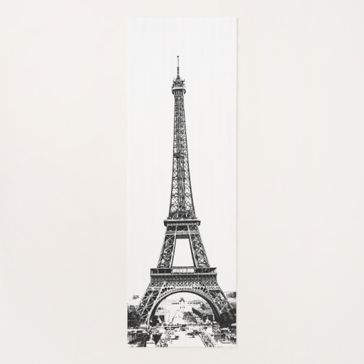 Tapis De Yoga Tour Eiffel noir et blanc (Dos)