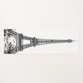 Tapis De Yoga Tour Eiffel noir et blanc (Devant (Horizontal))