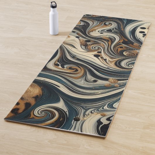 Tapis De Yoga Tourbillon Imprimé Léopard Abstrait (En situation)