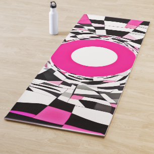 Tapis De Yoga Tourbillon Rose : Une Descente Damier