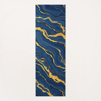 Tapis De Yoga tourbillons d'or brillant et bleu