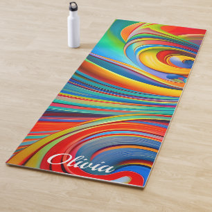 Tapis De Yoga Tournes de peinture colorées Abstraites