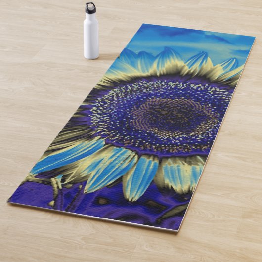 Tapis De Yoga Tournesol bleu (En situation)