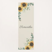 Tapis De Yoga Tournesol Eucalyptus Script de verdure Floral (Devant)