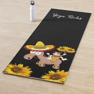 Tapis De Yoga Tournesol Floral Cheval Yoga Mat