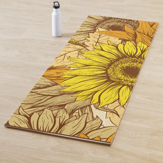 Tapis De Yoga Tournesol jaune. (En situation)