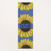 Tapis De Yoga Tournesol sur monogramme solide Nom (Devant)